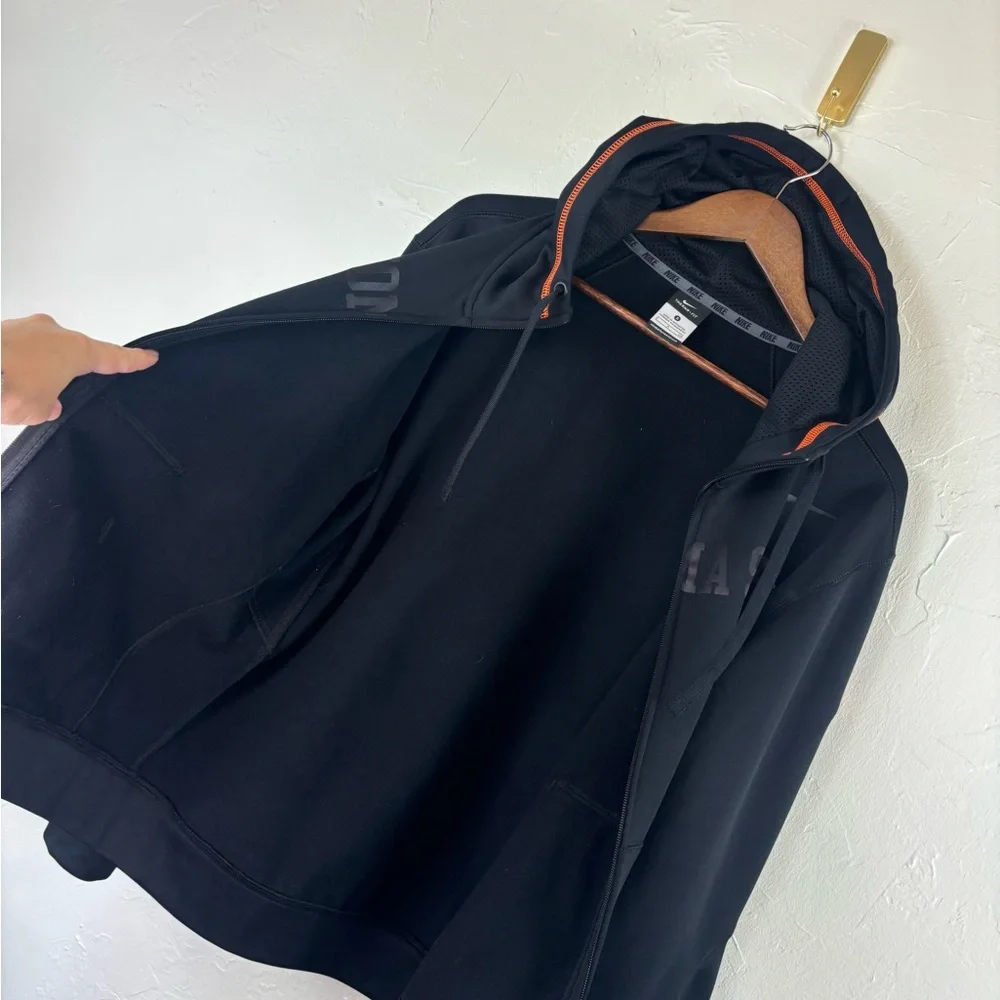 NIKE OSU Oklahoma State University Cowboys Pokes Black Full Zip Jacket Hood Mens